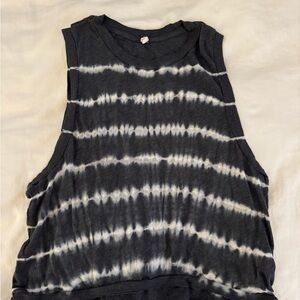 FP Movement by Free People Black and White Striped Muscle Tee